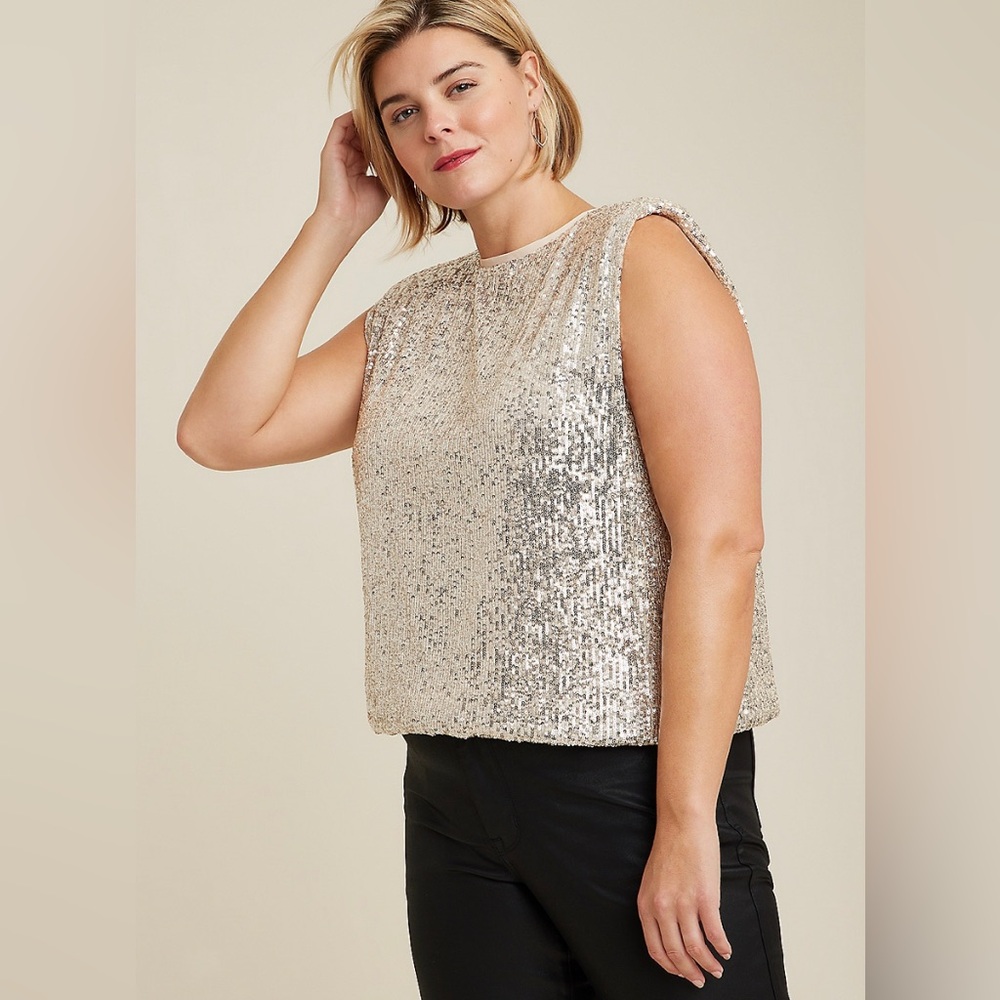MAURICES gold sequinned top